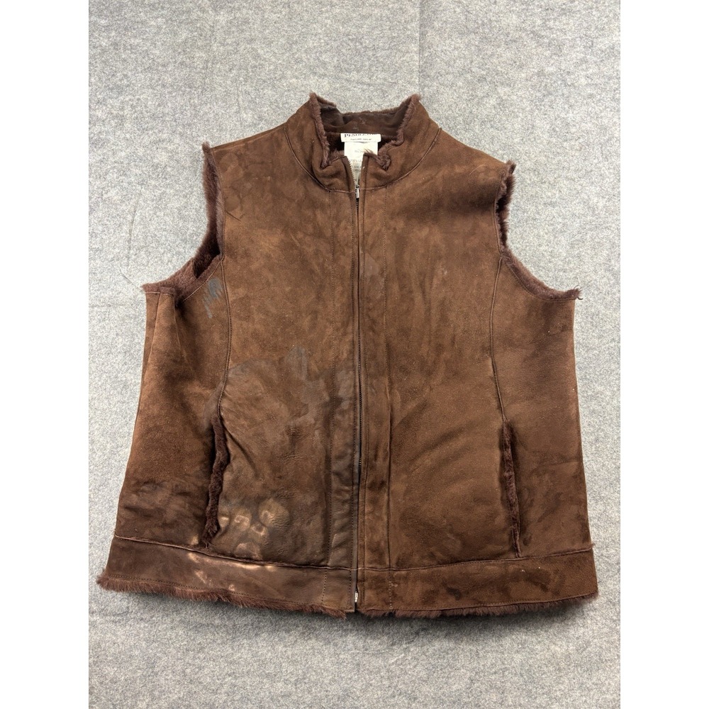 Pendleton Women's M/L  Brown Suede DYED,SHEARED LAMB Vest Leather Southwest SEE